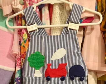 70s Train Overalls 18/24 Months