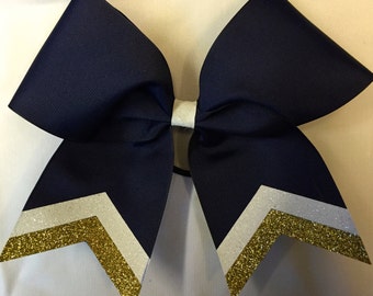 Custom Grosgrain Cheer Bow with Glitter Tails