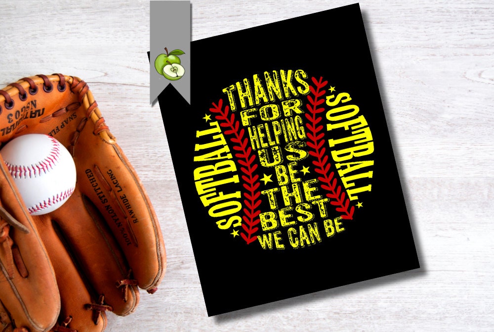 Softball Coach Appreciation gift Thanks for helping us