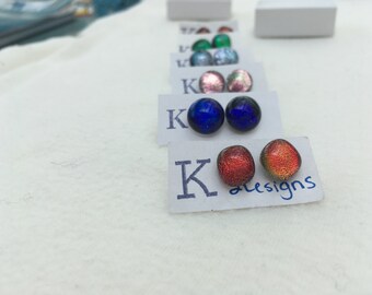 Fused Glass Stud Earrings