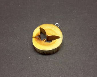 Butterfly Necklace made from Maple Wood - hand cut with scroll saw - FREE SHIPPING