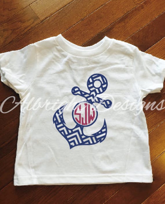 Toddler Anchor Shirt Summer shirt Anchor monogram shirt