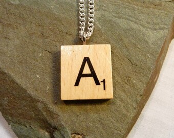 Wooden Scrabble Letter Necklace