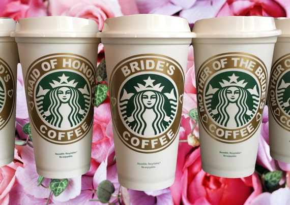 Bridal Party Starbucks Travel Coffee Mug for Bride Bridesmaid