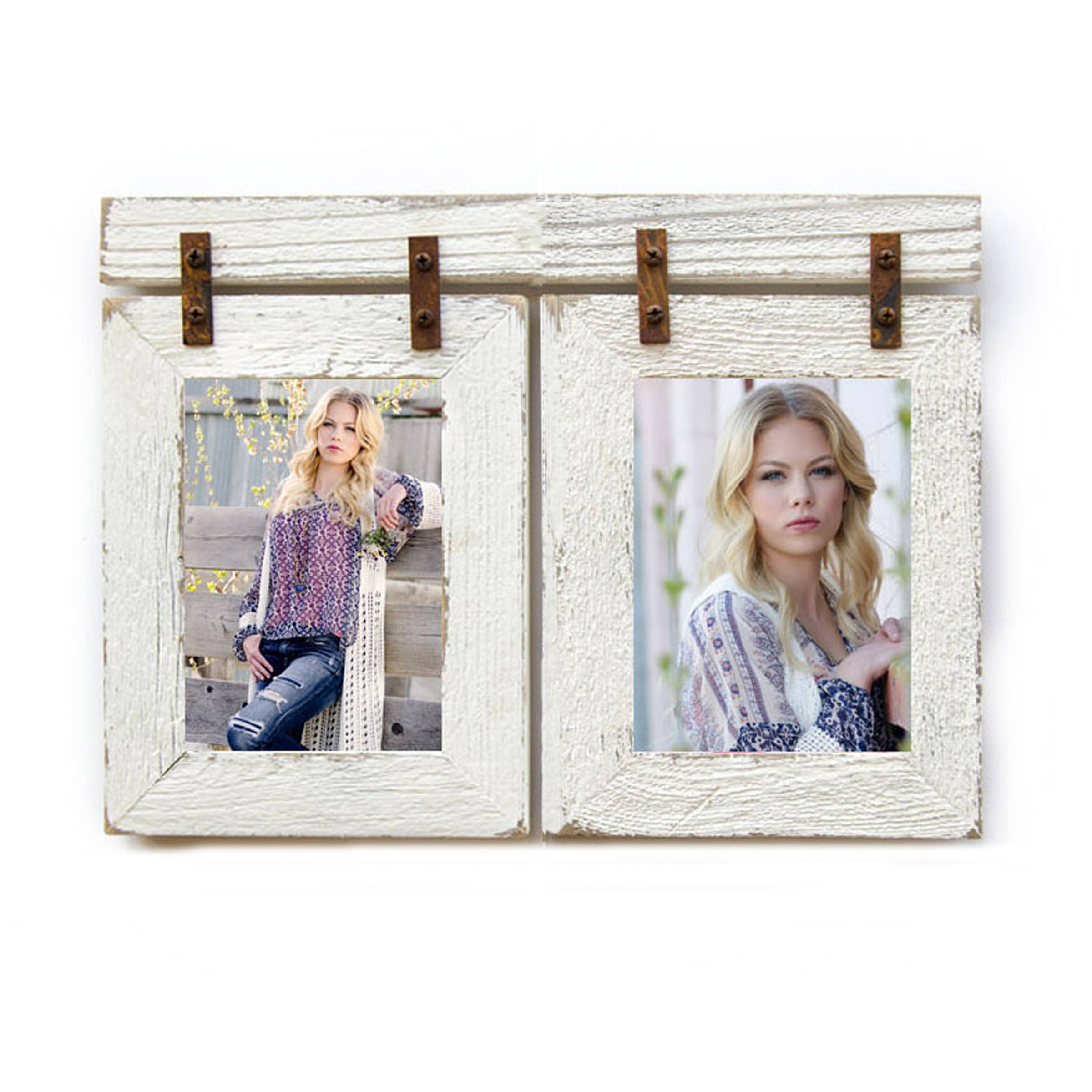 11x14 Barnwood Collage White Frame 2 Multi Opening Zoom