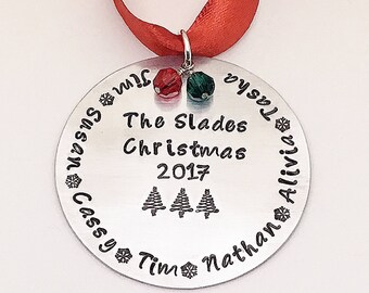 Personalized Family Christmas Ornaments - Silver - custom ornaments - Christmas trees