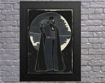 Darth Vader Death Star Art Print A4
