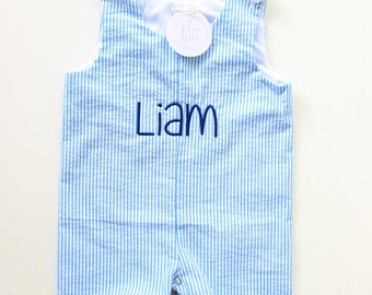 Seersucker Jon Jon, Seersucker Shortall, Romper