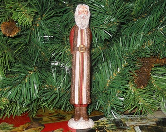 5 5/8" Santa, Hand Painted Santa, Resin Santa, Santa Claus, Pencil Santa Claus, Santa, Santa, Christmas Ornament, New York Treasures