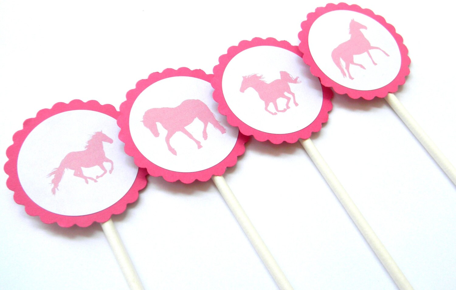 12 Pink Horse Cupcake Toppers Horse Party Horse Riding