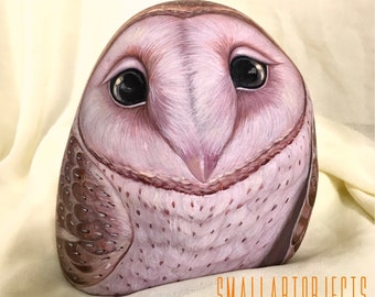 Painted Rock 'The Steady Owl' Original Artwork by Kannika Jansuwan