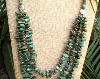 Triple Strand Arizona Turquoise Necklace