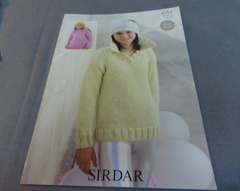 Knitting Pattern, Easy Knit Sirdar Sweater Young Lady or Small Woman 26" - 36" Big Softie 2252