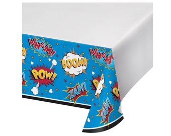 Superhero Tablecloth - Hero Party - Superhero Birthday - Comic Book Birthday - Superhero Party Decorations - Boy Super Hero Party Supplies