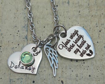 Hand stamped Custom name Memorial Necklace / Custom Personalized mommy loss Jewelry / Son Daughter Mother Grandma Personalized Loss Jewelry