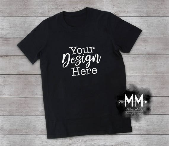 Download Black T-Shirt Mockup Black Shirt Flat Lay Display Short