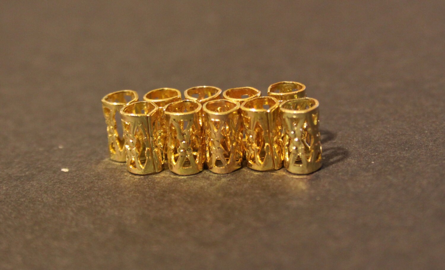 30 Micro Gold Dreadlock Beads Dread Cuffs Hair Beads 4 5mm