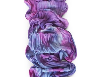 Silk scarf, chiffon scarf, womens scarves, blue boho scarf, crinkle scarf, purple scarf, mother's day gift, trending now, blue and purple