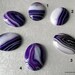 Large purple striped agate oval cabochon 30mm x 40mm