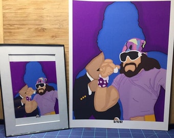 Macho Man Randy Savage: Cream of the Crop (WWF/WWE Minimalist Print) (8.5 x 11 Print)