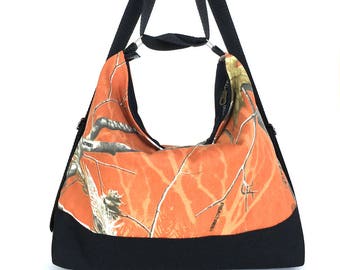 Convertible backpack purse , rusty orange hobo purse , women shoulder bag , hobo bag ,fabric hobo bag ,shoulder strap purse , women backpack