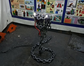 Metal snake chain sculpture light lamp