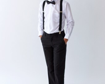 Boys Black Suit Pants, page boy out, wedding boy suit, ringer bearer outfit, boys formal wear, graduation outfit, holy communion