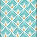 Fabric turquoise scales, art deco turquoise and yellow fabric, 1/2 meter