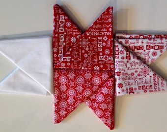 4 x Christmas Patchwork Fabric Fat Quarters