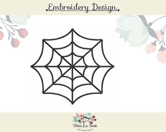 Spider Web Halloween Satin Stitch Embroidery Design