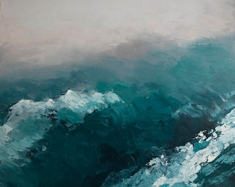 Blue Waves #2- Original oil painting on canvas by Lauriann Wakefield of Bear Lake