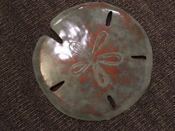Sand Dollar Metal Sculpture 16in Beach Coastal Art Tropical