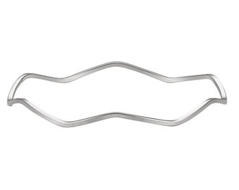 Sterling Silver 1.75mm Wavy Bangle Bracelet