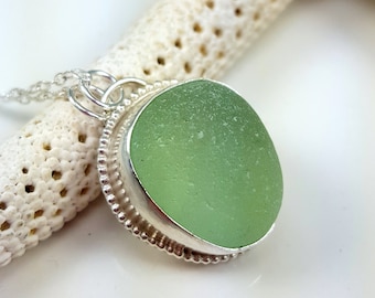 Sea Glass Necklace Aqua Sea Glass Pendant Sea Glass Jewelry Mothers Day Gift - N-635 Mothers Day Sale