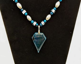 Blue Stone Pendant Necklace