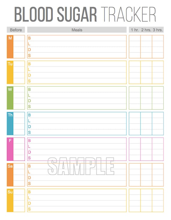 30 day blood sugar logsheet