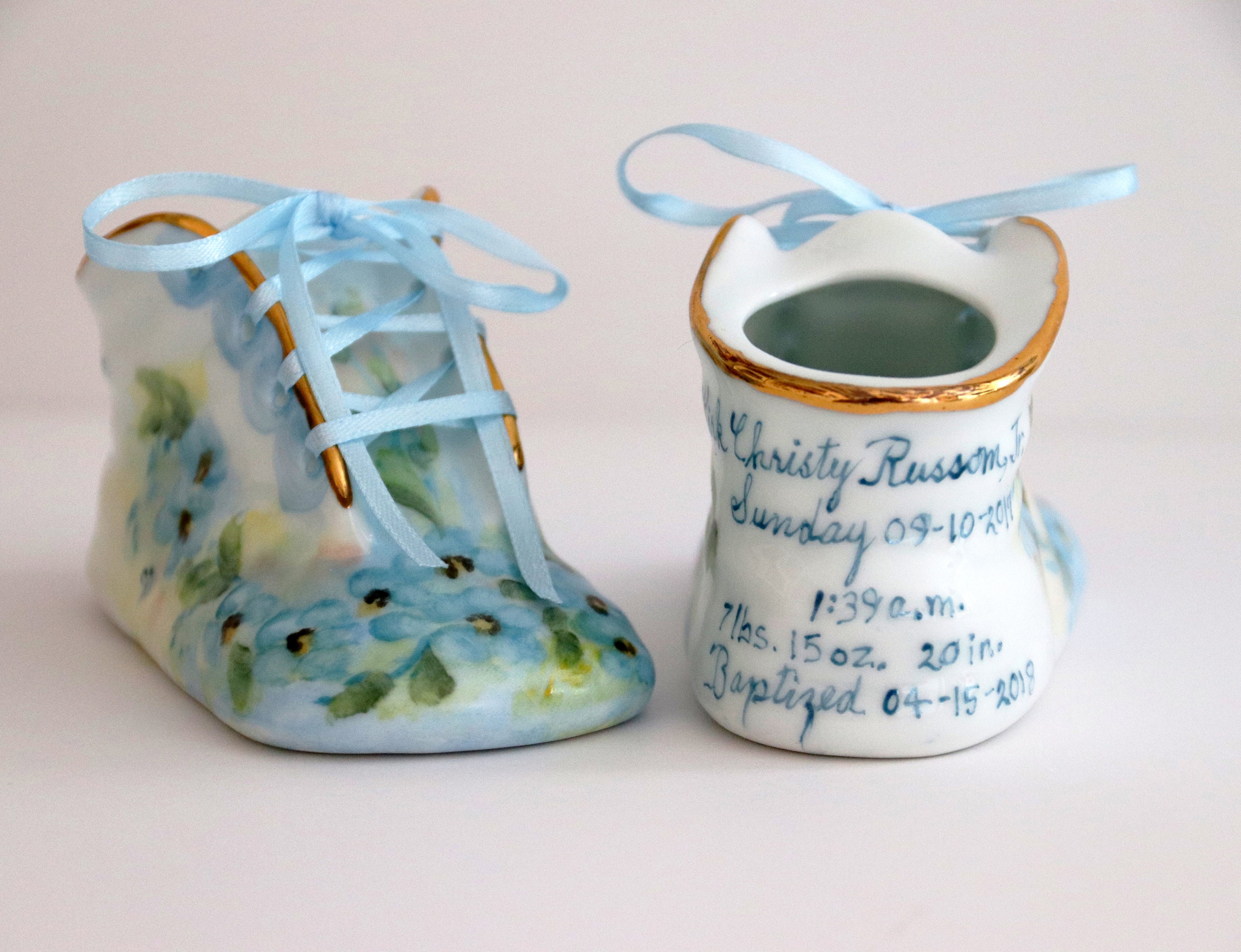Porcelain Baby Shoe Personalized Baby Boy or Girl Shoe for