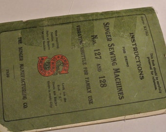 Antique Singer 127K & 128K sewing machine Instruction Manual