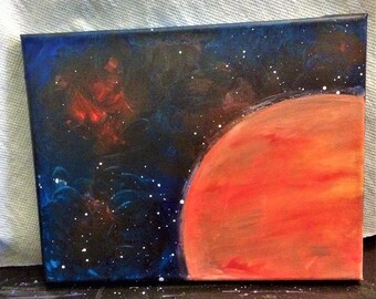 Mars Galaxy Star 8x10 Acrylic Painting