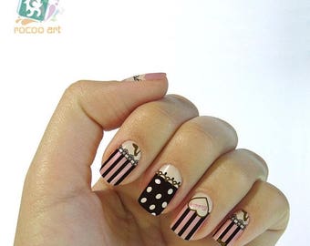 On Sale cute trendy nail stickers decals nail art water decals, Nail Water Decals Transfers Wraps