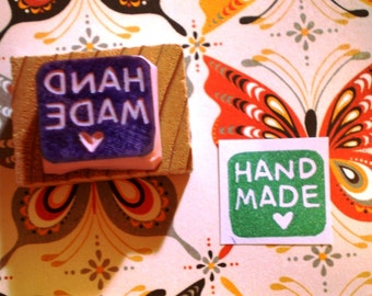HANDMADE rubber stamp //mini hand carved rubber stamp