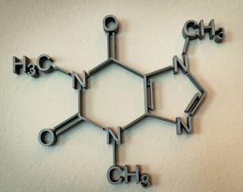 Caffeine Molecule Wall Art