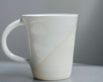White Mug, Handmade Mug, Pottery Mug, Fathers Day Gift, Housewarming Gift, Ceramic Mug, Coffee Gift, Minimalist Mug, Handmade Ceramic Mug