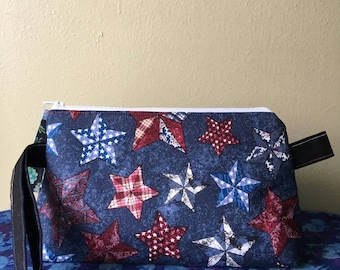 Medium Wedge Project Bag- Patriotic Stars