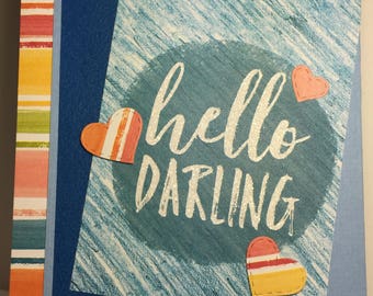 Hello Darling Masculine Valentine's Day Card