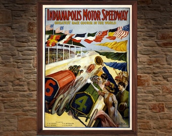 Indianapolis Motor Speedway 1909 Vintage Racing Poster
