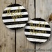 Faux Gold Foil & Black Stripes Bridal Shower Thank You Label, Custom Bridal Shower Sticker, Personalized Modern Bridal Shower Label Favor