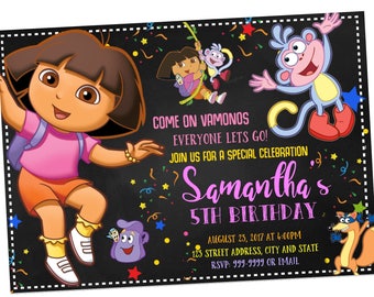 INSTANT DOWNLOAD - Dora the Explorer Invitation - Dora the Explorer Birthday Invitation - Dora the Explorer Invite - Invitation - Birthday