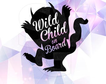 Where the Wild Things are SVG Monster Party Supply Vector Cut File Cricut Design Silhouette Cameo Stencil Vinyl Transfer Heat Tshirt Decal