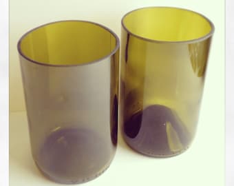 Upcycled Wine Bottle Tumblers (Pair)